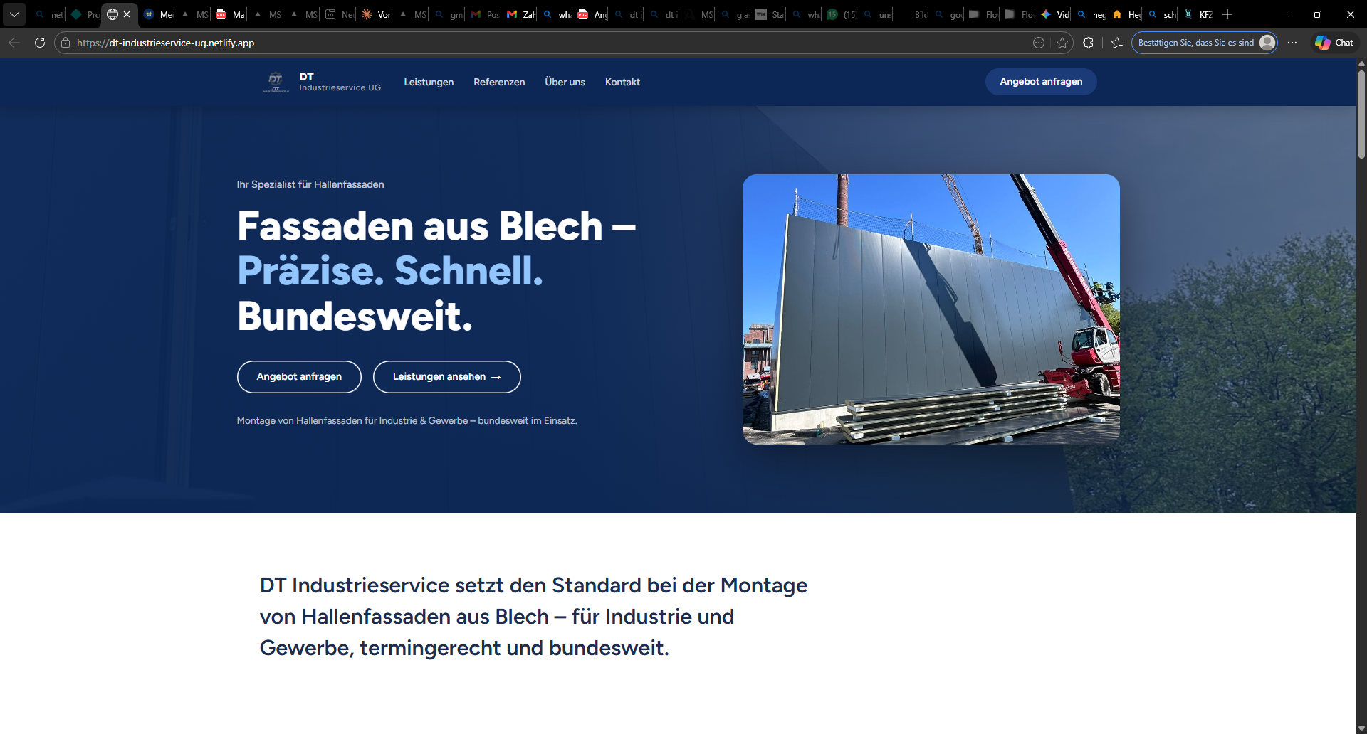 DT Industrieservice Website Screenshot