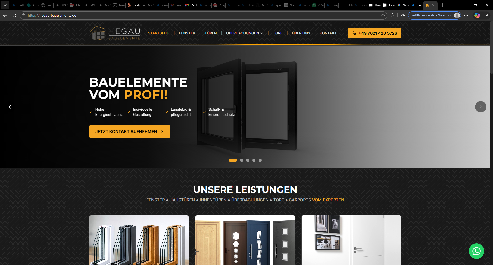 Hegau Bauelemente Website Screenshot